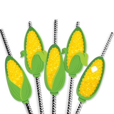 Big Dot Of Happiness It's Corn - Paper Straw Decor - Fall Harvest Party Striped Decorative Straws - Set Of 24 4 Big Dot Of Happiness It's Corn - Paper Straw Decor - Fall Harvest Party Striped Decorative Straws - Set Of 24 - Image 4
