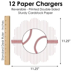 Big Dot Of Happiness Batter Up - Baseball - Baby Shower Or Birthday Party Round Table Decorations - Paper Chargers - Place Setting For 12 -Aurora Party Sales GUEST dfa995ca 6a3b 4334 85e2 9175f3ce7d9a