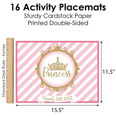 Big Dot Of Happiness Little Princess Crown - Paper Pink And Gold Princess Birthday Party Coloring Sheets - Activity Placemats - Set Of 16 3 Big Dot Of Happiness Little Princess Crown - Paper Pink And Gold Princess Birthday Party Coloring Sheets - Activity Placemats - Set Of 16 - Image 3