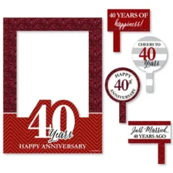 Big Dot Of Happiness We Still Do - 40th Wedding Anniversary Selfie Photo Booth Picture Frame & Props - Printed On Sturdy Material -Aurora Party Sales GUEST e0c95b83 f917 4924 94c7 f13b07a7c270
