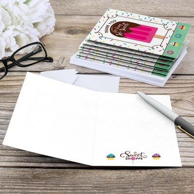 Big Dot Of Happiness Sweet Shoppe - Candy And Bakery Birthday Party Or Baby Shower Thank You Cards (8 Count) 3 Big Dot Of Happiness Sweet Shoppe - Candy And Bakery Birthday Party Or Baby Shower Thank You Cards (8 Count) - Image 3