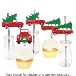 Big Dot Of Happiness Merry Little Christmas Tree - Paper Straw Decor - Red Truck And Car Christmas Party Striped Decorative Straws - Set Of 24 6 Big Dot Of Happiness Merry Little Christmas Tree - Paper Straw Decor - Red Truck And Car Christmas Party Striped Decorative Straws - Set Of 24 -Aurora Party Sales GUEST e17a48c7 f049 4abb 8fe8 4f02c734fccd