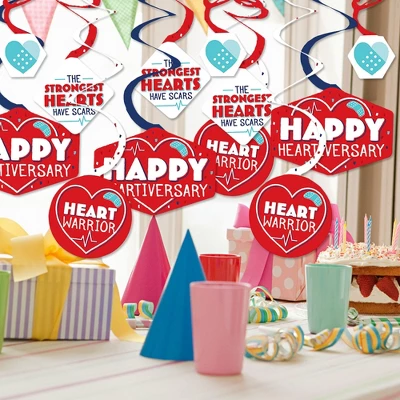 Big Dot Of Happiness Happy Heartiversary - CHD Awareness Hanging Decor - Party Decoration Swirls - Set Of 40 1 Big Dot Of Happiness Happy Heartiversary - CHD Awareness Hanging Decor - Party Decoration Swirls - Set Of 40