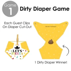 Big Dot Of Happiness Let's Fiesta - Baby Shower Conversation Starter - 2-in-1 Dirty Diaper Game - Set Of 24 -Aurora Party Sales GUEST e1c293d3 ca30 45d8 b5b7 8ace4cd9d396