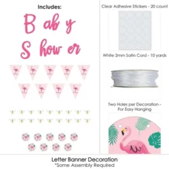 Big Dot Of Happiness Pink Flamingo - Party Like A Pineapple - Baby Shower Letter Banner Decoration - 36 Banner Cutouts And Baby Shower Banner Letters -Aurora Party Sales GUEST e22cae16 b6da 418d 9809 3c05de62c675