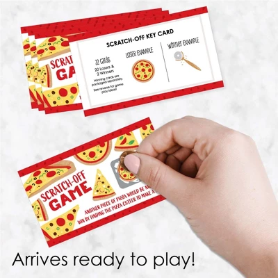 Big Dot Of Happiness Pizza Party Time - Baby Shower Or Birthday Party Game Scratch Off Cards - 22 Count 1 Big Dot Of Happiness Pizza Party Time - Baby Shower Or Birthday Party Game Scratch Off Cards - 22 Count