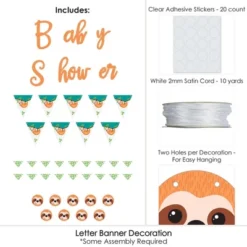 Big Dot Of Happiness Let's Hang - Sloth - Baby Shower Letter Banner Decoration - 36 Banner Cutouts And Baby Shower Banner Letters -Aurora Party Sales GUEST e26ae95b e894 443b 815d 3ddb8f23939b