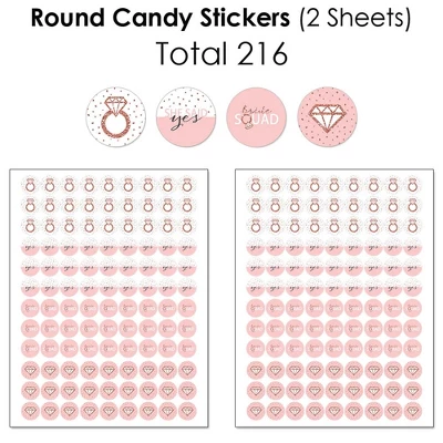 Big Dot Of Happiness Bride Squad - Rose Gold Bridal Shower Or Bachelorette Party Candy Favor Sticker Kit - 304 Pieces 3 Big Dot Of Happiness Bride Squad - Rose Gold Bridal Shower Or Bachelorette Party Candy Favor Sticker Kit - 304 Pieces - Image 3