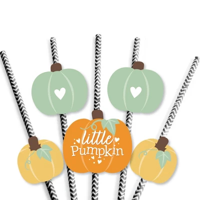 Big Dot Of Happiness Little Pumpkin - Paper Straw Decor - Fall Birthday Party Or Baby Shower Striped Decorative Straws - Set Of 24 4 Big Dot Of Happiness Little Pumpkin - Paper Straw Decor - Fall Birthday Party Or Baby Shower Striped Decorative Straws - Set Of 24 - Image 4