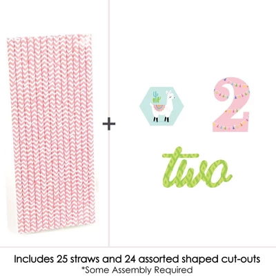 Big Dot Of Happiness 2nd Birthday Whole Llama Fun - Paper Straw Decor - Llama Fiesta Second Birthday Party Striped Decorative Straws - Set Of 24 2 Big Dot Of Happiness 2nd Birthday Whole Llama Fun - Paper Straw Decor - Llama Fiesta Second Birthday Party Striped Decorative Straws - Set Of 24 - Image 2