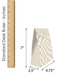 Big Dot Of Happiness Tan Checkered Party - Gift Favor Bags - Party Goodie Boxes - Set Of 12 -Aurora Party Sales GUEST e33fc8a1 e62f 4b53 8057 6dc04bd1a898