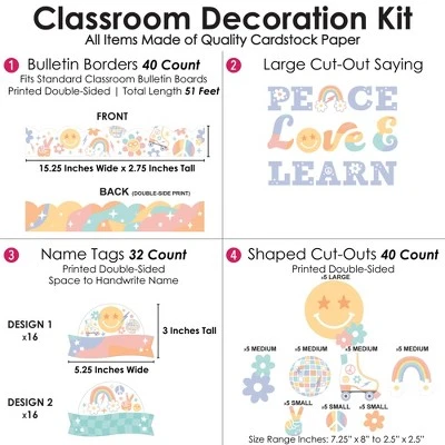 Big Dot Of Happiness Retro Pastel School Bulletin Board Set Classroom Decoration Kit 2 Big Dot Of Happiness Retro Pastel School Bulletin Board Set Classroom Decoration Kit - Image 2