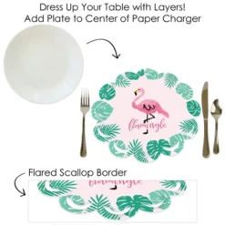 Big Dot Of Happiness Pink Flamingo - Tropical Summer Party Round Table Decorations - Paper Chargers - Place Setting For 12 -Aurora Party Sales GUEST e3c7fda3 e84d 439e a01e 40db65a795cd