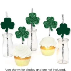 Big Dot Of Happiness St. Patrick's Day Paper Straw Decor - Saint Patty's Day Party Striped Decorative Straws - Set Of 24 -Aurora Party Sales GUEST e3f366c7 16f3 4b8c 936c c8b88d68431d