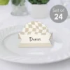 Big Dot Of Happiness Tan Checkered Party - Tent Buffet Card - Table Setting Name Place Cards - Set Of 24