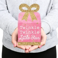 Big Dot Of Happiness Pink Twinkle Twinkle Little Star - Square Favor Gift Boxes - Baby Shower Or Birthday Party Bow Boxes - Set Of 12 -Aurora Party Sales GUEST e48384e3 9682 4928 9942 beb6ebd003fc