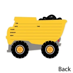 Big Dot Of Happiness Dig It - Construction Party Zone - Shaped Fill-In Invites - Baby Shower Or Birthday Party Invite Cards With Envelopes - Set Of 12 -Aurora Party Sales GUEST e533e84f 11a0 4f48 ad81 5d4ea894d294