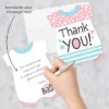 Big Dot Of Happiness Baby Gender Reveal - Shaped Thank You Cards - Team Boy Or Girl Party Thank You Note Cards With Envelopes - Set Of 12