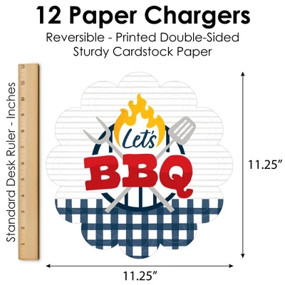 Big Dot Of Happiness Fire Up The Grill - Summer BBQ Picnic Party Round Table Decorations - Paper Chargers - Place Setting For 12 5 Big Dot Of Happiness Fire Up The Grill - Summer BBQ Picnic Party Round Table Decorations - Paper Chargers - Place Setting For 12 - Image 5