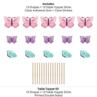 Big Dot Of Happiness Beautiful Butterfly - Floral Baby Shower Or Birthday Party Centerpiece Sticks - Table Toppers - Set Of 15 5 Big Dot Of Happiness Beautiful Butterfly - Floral Baby Shower Or Birthday Party Centerpiece Sticks - Table Toppers - Set Of 15 - Image 5