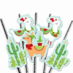 Big Dot Of Happiness Fa La Llama - Paper Straw Decor - Christmas And Holiday Party Striped Decorative Straws - Set Of 24 7 Big Dot Of Happiness Fa La Llama - Paper Straw Decor - Christmas And Holiday Party Striped Decorative Straws - Set Of 24 -Aurora Party Sales GUEST e6609a34 542e 42bc a0db 282284b50ce9
