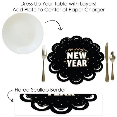 Big Dot Of Happiness Hello New Year - NYE Party Round Table Decorations - Paper Chargers - Place Setting For 12 6 Big Dot Of Happiness Hello New Year - NYE Party Round Table Decorations - Paper Chargers - Place Setting For 12 - Image 6