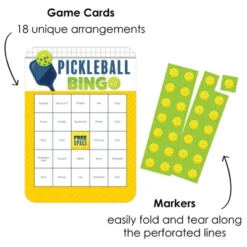 Big Dot Of Happiness Let’s Rally - Pickleball - Bingo Cards And Markers - Birthday Or Retirement Party Bingo Game - Set Of 18