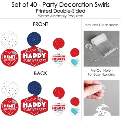 Big Dot Of Happiness Happy Heartiversary - CHD Awareness Hanging Decor - Party Decoration Swirls - Set Of 40 4 Big Dot Of Happiness Happy Heartiversary - CHD Awareness Hanging Decor - Party Decoration Swirls - Set Of 40 - Image 4