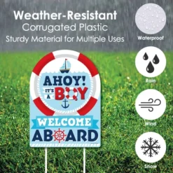 Big Dot Of Happiness Ahoy It's A Boy - Party Decorations - Nautical Baby Shower Welcome Yard Sign -Aurora Party Sales GUEST e72786b4 5f1d 4afb 8b11 e4052c5e0943