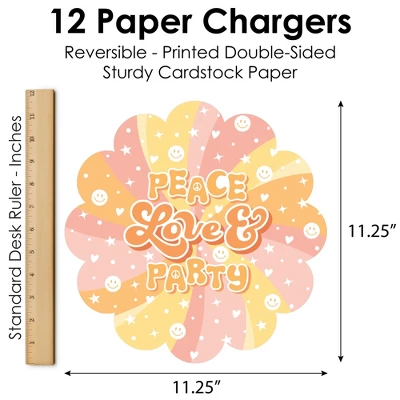 Big Dot Of Happiness Stay Groovy - Boho Hippie Party Round Table Decorations - Paper Chargers - Place Setting For 12 5 Big Dot Of Happiness Stay Groovy - Boho Hippie Party Round Table Decorations - Paper Chargers - Place Setting For 12 - Image 5