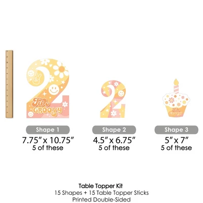 Big Dot Of Happiness Two Groovy - Boho Hippie Second Birthday Party Centerpiece Sticks - Table Toppers - Set Of 15 5 Big Dot Of Happiness Two Groovy - Boho Hippie Second Birthday Party Centerpiece Sticks - Table Toppers - Set Of 15 - Image 5