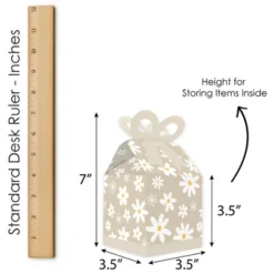 Big Dot Of Happiness Tan Daisy Flowers - Square Favor Gift Boxes - Floral Party Bow Boxes - Set Of 12 -Aurora Party Sales GUEST e7911fee 4e8e 48d9 bbcf bd432876cbcc