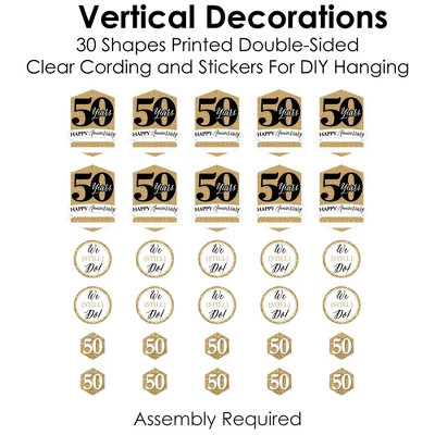 Big Dot Of Happiness We Still Do - 50th Wedding Anniversary - Anniversary Party DIY Dangler Backdrop - Hanging Vertical Decorations - 30 Pieces 3 Big Dot Of Happiness We Still Do - 50th Wedding Anniversary - Anniversary Party DIY Dangler Backdrop - Hanging Vertical Decorations - 30 Pieces - Image 3