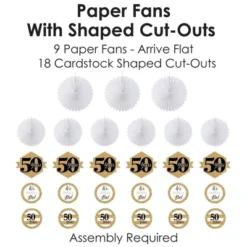 Big Dot Of Happiness We Still Do - 50th Wedding Anniversary - Hanging Anniversary Party Tissue Decoration Kit - Paper Fans - Set Of 9 -Aurora Party Sales GUEST e7c02a1e 9c70 4f0c b8ef 9de7960f13b2