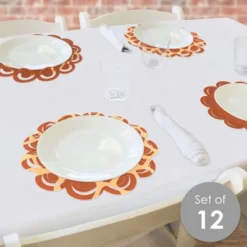 Big Dot Of Happiness Giraffe Print - Safari Party Round Table Decorations - Paper Chargers - Place Setting For 12