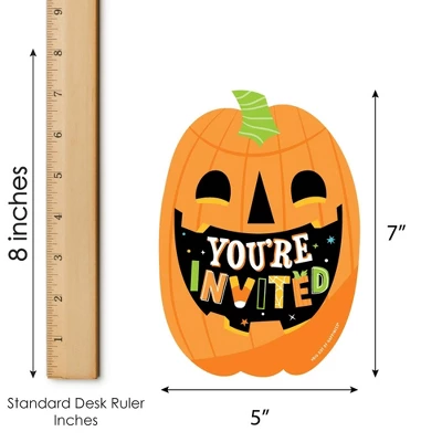 Big Dot Of Happiness Jack-O'-Lantern Halloween - Shaped Fill-In Invitations - Kids Halloween Party Invitation Cards With Envelopes - Set Of 12 4 Big Dot Of Happiness Jack-O'-Lantern Halloween - Shaped Fill-In Invitations - Kids Halloween Party Invitation Cards With Envelopes - Set Of 12 - Image 4