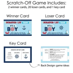 Big Dot Of Happiness Ahoy It's A Boy - Nautical Baby Shower Game Scratch Off Cards - 22 Count -Aurora Party Sales GUEST e86436d4 9fca 4cd3 884b bead6035cb3a