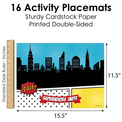 Big Dot Of Happiness Bam Superhero - Paper Birthday Party Coloring Sheets - Activity Placemats - Set Of 16 3 Big Dot Of Happiness Bam Superhero - Paper Birthday Party Coloring Sheets - Activity Placemats - Set Of 16 - Image 3