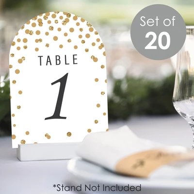 Big Dot Of Happiness Gold Wedding - Wedding Receptions, Parties Or Events Double-Sided 5 X 7 Inches Cards - Table Numbers - 1-20 1 Big Dot Of Happiness Gold Wedding - Wedding Receptions, Parties Or Events Double-Sided 5 X 7 Inches Cards - Table Numbers - 1-20