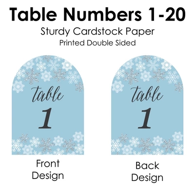 Big Dot Of Happiness Winter Wonderland - Snowflake Holiday Party And Winter Wedding Double-Sided 5 X 7 Inches Cards - Table Numbers - 1-20 5 Big Dot Of Happiness Winter Wonderland - Snowflake Holiday Party And Winter Wedding Double-Sided 5 X 7 Inches Cards - Table Numbers - 1-20 - Image 5