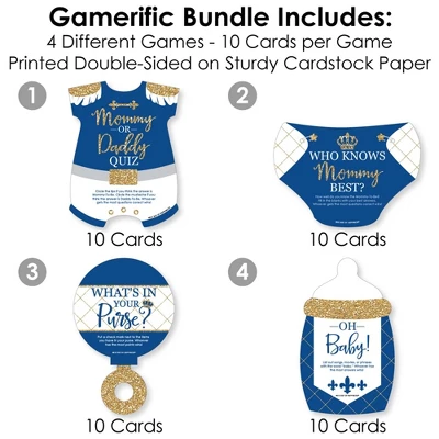 Big Dot Of Happiness Royal Prince Charming - 4 Baby Shower Games - 10 Cards Each - Gamerific Bundle 2 Big Dot Of Happiness Royal Prince Charming - 4 Baby Shower Games - 10 Cards Each - Gamerific Bundle - Image 2