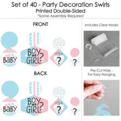 Big Dot Of Happiness Baby Gender Reveal - Team Boy Or Girl Party Hanging Decor - Party Decoration Swirls - Set Of 40 9 Big Dot Of Happiness Baby Gender Reveal - Team Boy Or Girl Party Hanging Decor - Party Decoration Swirls - Set Of 40 -Aurora Party Sales GUEST eaacd8b8 8017 432d 94df a5f46ff741db