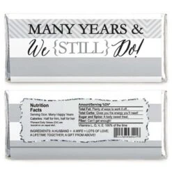 Big Dot Of Happiness We Still Do - Wedding Anniversary Party - Candy Bar Wrappers Party Favors - Set Of 24