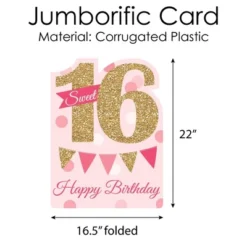 Big Dot Of Happiness Sweet 16 - Happy 16th Birthday Giant Greeting Card - Big Shaped Jumborific Card -Aurora Party Sales GUEST eb513aee 3020 4a49 9d6f f4b03acc6d36