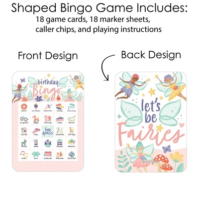 Big Dot Of Happiness Let's Be Fairies - Picture Bingo Cards And Markers - Fairy Garden Birthday Party Shaped Bingo Game - Set Of 18 2 Big Dot Of Happiness Let's Be Fairies - Picture Bingo Cards And Markers - Fairy Garden Birthday Party Shaped Bingo Game - Set Of 18 - Image 2