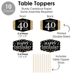 Big Dot Of Happiness Adult 40th Birthday - Gold - Birthday Party Supplies Decoration Kit - Decor Galore Party Pack - 51 Pieces -Aurora Party Sales GUEST eb733f1f 7be0 48d5 a161 991dae152c8a