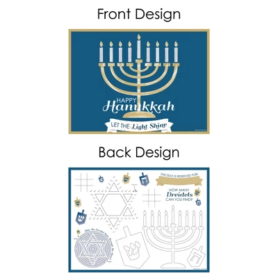 Big Dot Of Happiness Happy Hanukkah - Paper Chanukah Holiday Party Coloring Sheets - Activity Placemats - Set Of 16 4 Big Dot Of Happiness Happy Hanukkah - Paper Chanukah Holiday Party Coloring Sheets - Activity Placemats - Set Of 16 - Image 4