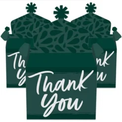 Big Dot Of Happiness Emerald Elegantly Simple - Treat Box Party Favors - Guest Party Favors Goodie Gable Boxes - Set Of 12