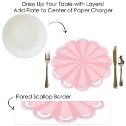 Big Dot Of Happiness Pink Stripes - Simple Party Round Table Decorations - Paper Chargers - Place Setting For 12 -Aurora Party Sales GUEST ec126bec 6b3d 4660 9c63 d43dbea5c41c
