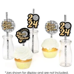 Big Dot Of Happiness Disco New Year - Paper Straw Decor - Groovy 2024 NYE Party Striped Decorative Straws - Set Of 24 -Aurora Party Sales GUEST ec26683f 3192 4e9a bd81 cd16e8558fab